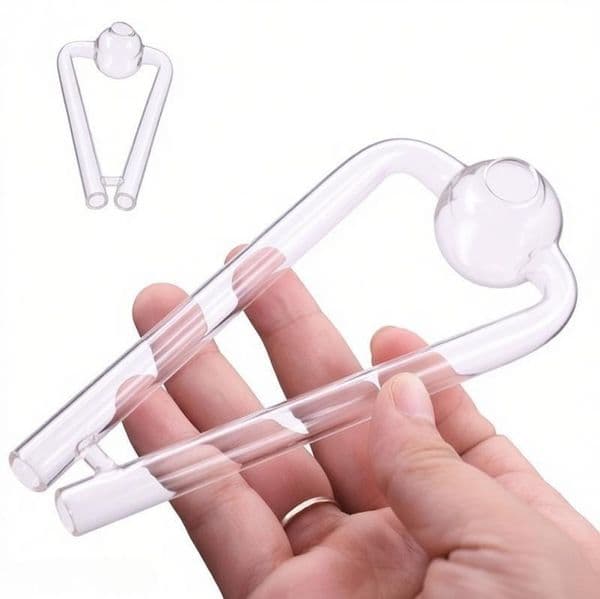 5.5inch Creative Ladder shape Thick Heady Clear Glass Oil Burner Pipe Hand Tube pipes With 30mm Ball Smoking banger Bowl