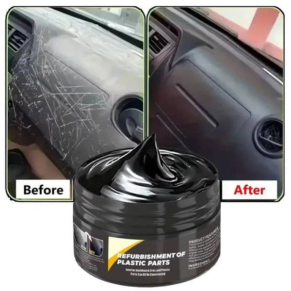 T05 Car Interior Plastic Leather Scratch Automotive Polishing Wax Repair Anti-Aging Paste Tires Seats Wheel