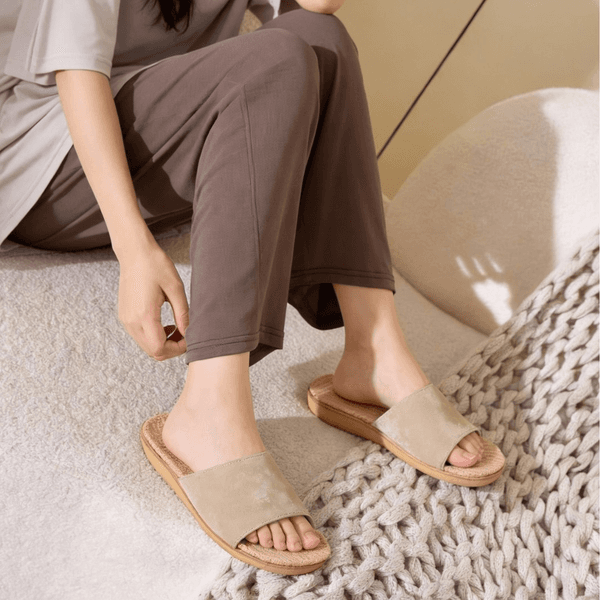 2026 new style Chinese-style fabric art new style linen slippers for women summer home couple indoor soft bottom anti-slip home sandals