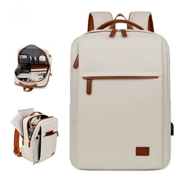 Business For Men Women New Trendy Design 15.6-Inch Laptop Blue Beige Student Schoolbag Boarding Backpack Male
