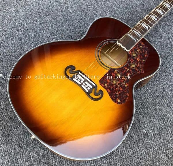 Sunset 43 Inch Solid Spruce Acoustic Guitar Maple Jumbo Body Electric Guitar #N2452369