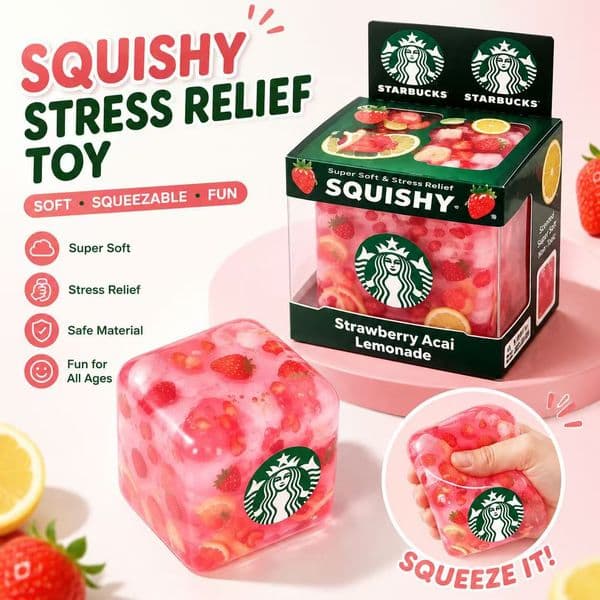 Needoh x Starbucks Nice Cube Squishy Toys Malt Sugar Ice Cube Students Stress Relief Sensory Toys Couple Relationship Enhancer Gifts In Stock BY SEA