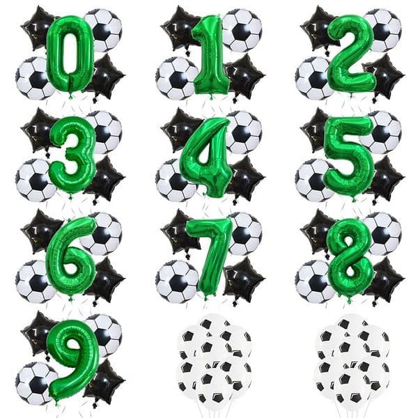 32inch Green Digit Number Globos Football Helium Balloons Trophy Balloon Children's Gifts Birthday Party Decorations Kids