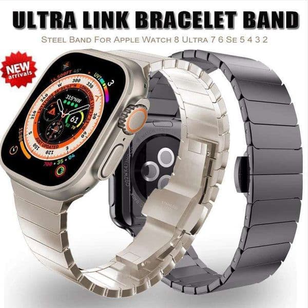for Apple Watch 8-1 Ultra stainless steel butterfly clasp iWatch strap in stock