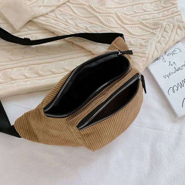 Corduroy Chest Fanny Crossbody Bags Sport Half Moon Belt Bag Fashion Phone Waist Pack for Women
