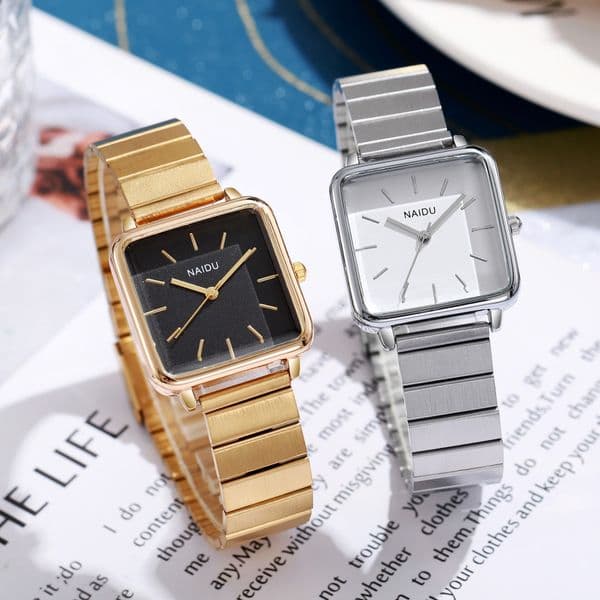 New Hot-Selling Square Fashion Women's Versatile Student Electronic Life Waterproof Quartz Watch with High-End Feel