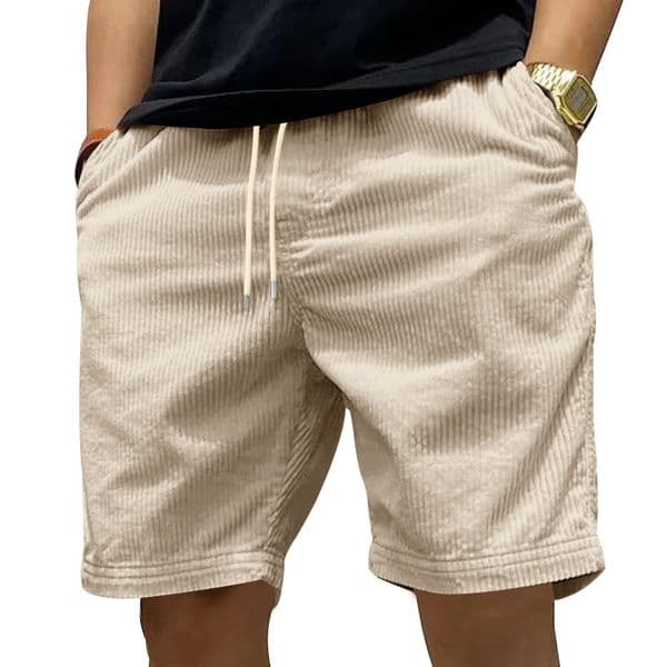 2026 Men's Casual Shorts Versatile Thin Corduroy Shorts Men's Summer Knee-Length Pants