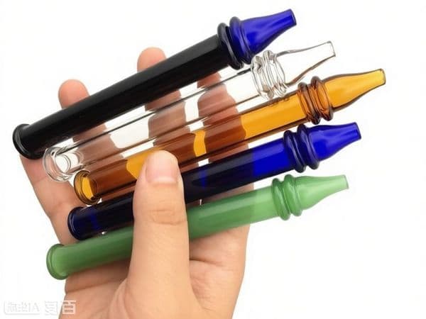 Wholesale Colorful Mini Hookah Glass collector pipe Thick heady glass filter tips glass tube smoking hand pipes