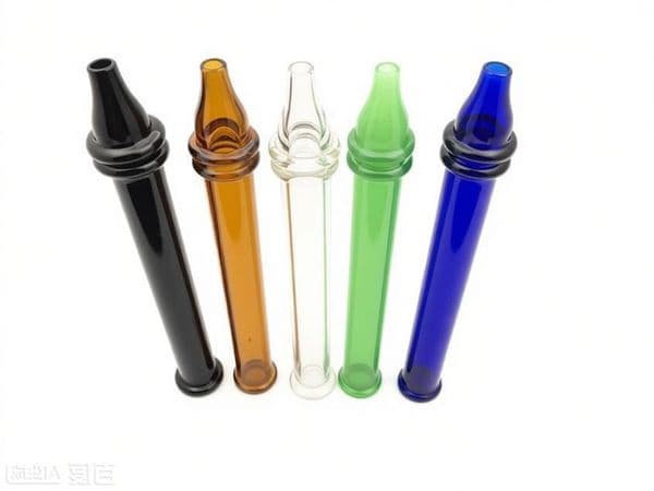 Wholesale Colorful Mini Hookah Glass collector oil burner pipe Thick heady glass filter tips glass tube smoking hand pipes