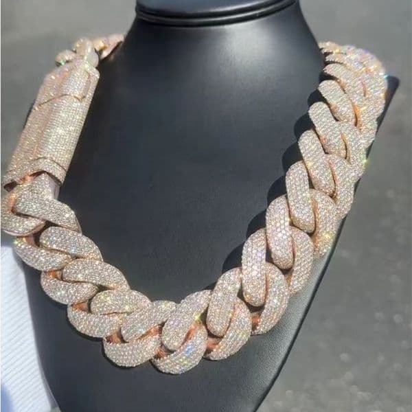 Big Size 30mm Hip Hop Jewelry Iced Out Miami S Sterling Sier VVS Moissanite Rapper Cuban Link Chain Necklace