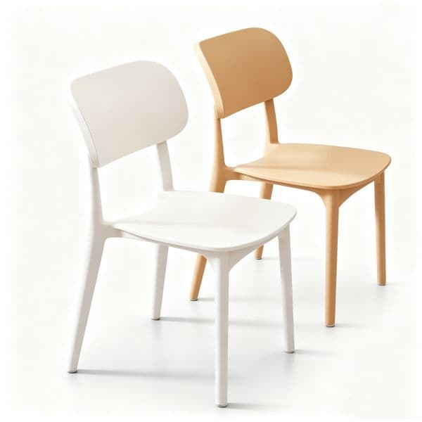 Nordic Modern Plastic Dining Chair with Backrest, Thick Comfortable Stackable for Home Restaurant Commercial Use