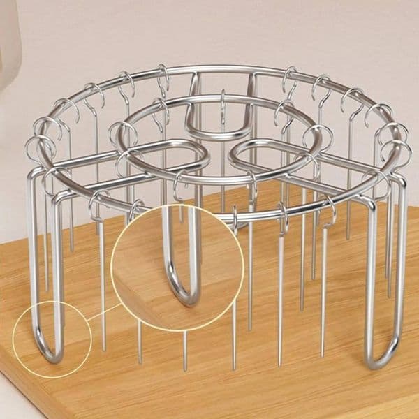 Air Fryer Racks Oven Holder Non-Stick Reusable Vertical Heat-Resistant Stainless Skewer Rust-Proof ddmynov