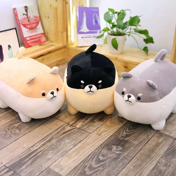 Soft Cute Corgi Dog Plush Fat Lying Shiba Inu Girl Doll Sleeping Big Pillow Stuffed Toy
