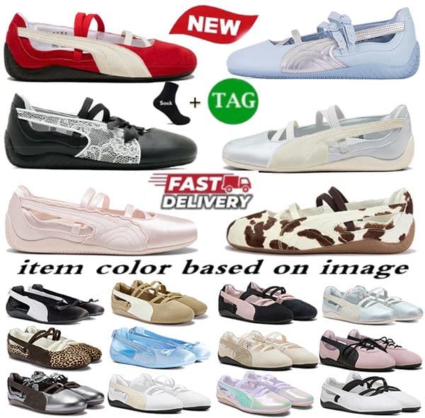 Designer pumaspeedcats shoes womens mary jane sandals Ballet flats ballerina Germany Whisp of Pink White Black Red white Jasmine Flower Black suede sneakers