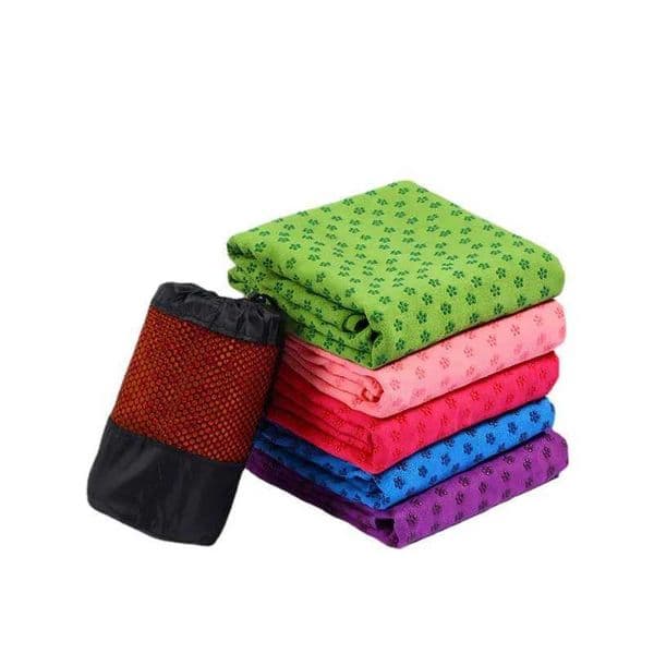 18363cm Portable Anti-slip Sweat-absorbent Yoga Mat Towel Cloth Mat Ultra-thin Yoga Blanket Towel Blanket Workout with Bag C260525