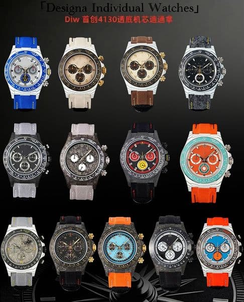 DIW Factory 40mm swiss 4802 chronograph mechanical movement 904L Steel mens watch carbon fibre womens watches men wristwatches 02