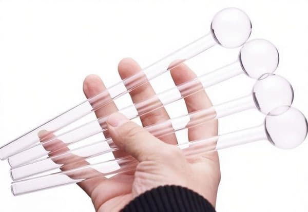 Wholesale Long Big 20cm Smoking Glass Oil Burner Pipes Bubbler Straight Thick heady Clear 30mm Ball Hand tube nails Straw Pipe