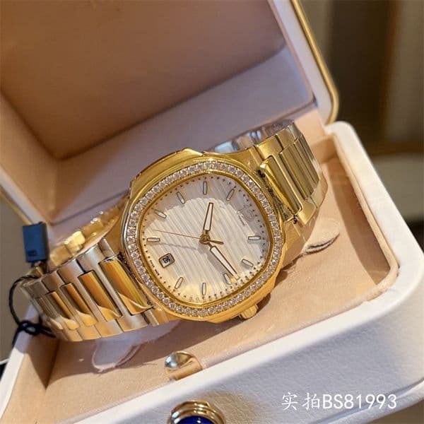 Lady 7118 series gold-set-diamond casual Swiss ETA quartz ladies' watch