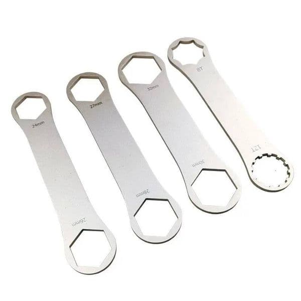 Stainless Steel Bike Cap Spanner 24/26mm 27/28mm 30/32mm XCR/RST/XCM Bicycle Front Fork Repair Wrench Removal Tool ddmynov
