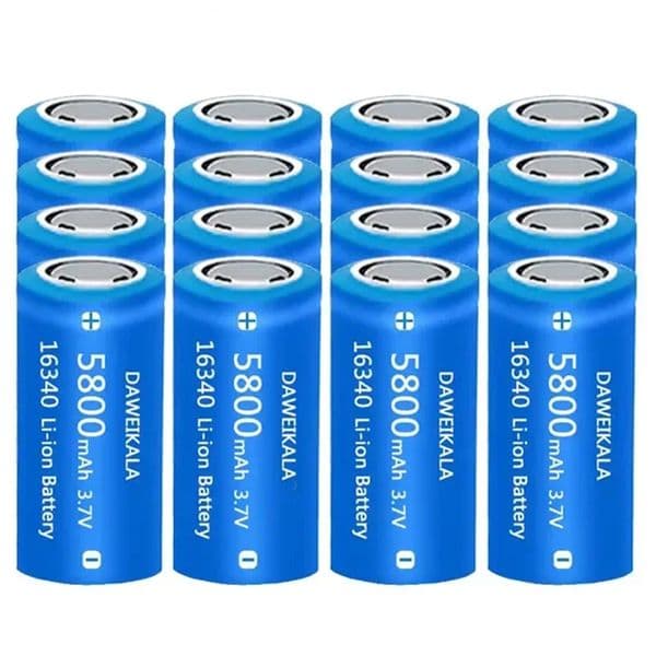NEW 16340 Pack CR123A Rechargeable Battery 3.7V 5800mAh Li-ion with Wall Charger for Flashlights Travel CR123A Li-ion