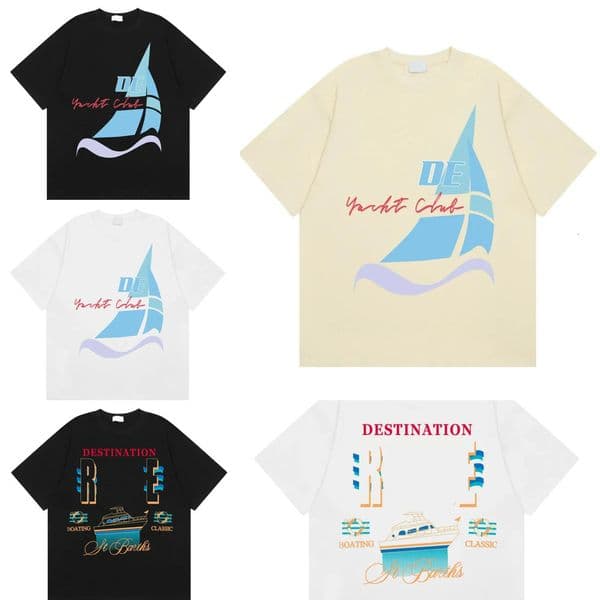 Men's Designer T Shirt High Quality Street Loose Casual Crewneck Pullover Short Sleeve Unisex Couple Top 36