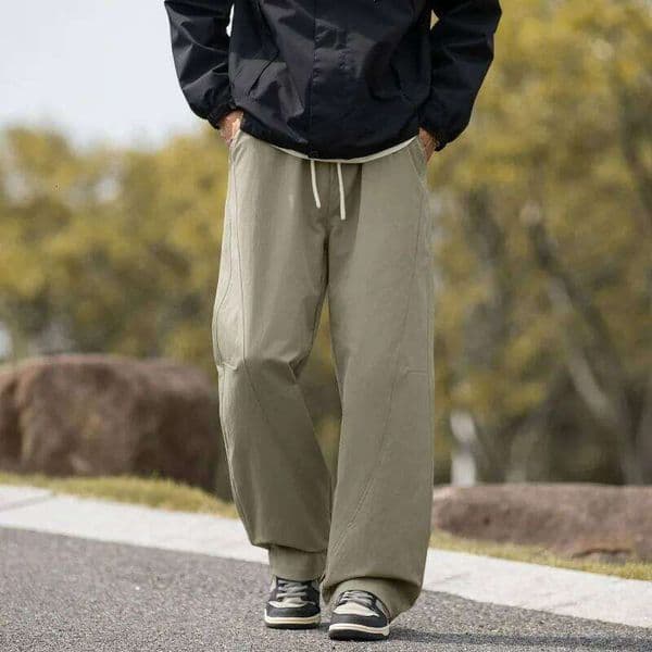 Men's Autumn Solid Color Straight Leg Jogging Pants Suitable for Casual Sport Such As Running Gym and Outdoor Activities Leisure