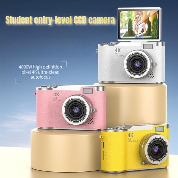 Cross-border retro flippable mini children's digital camera vlog girl photo with flash student CCD