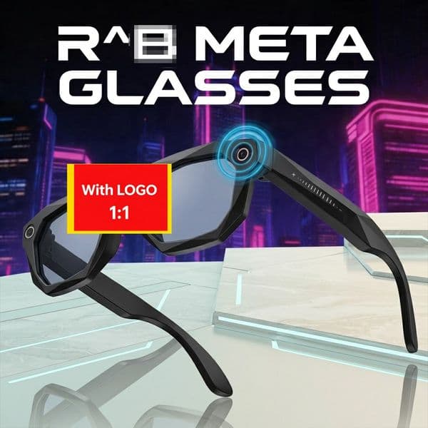 META AI Smart Glasses With Camera With RB LOGO Sunglasses HD Camera, BT Call, Anti-Shake Camera Glasses with Video Recording Dual Mic, Simultaneous Interpretation