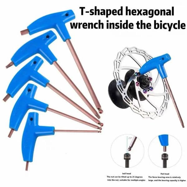 T25 3/4/5/6MM Bike Allen Key Wrench T-Shaped Extended Plastic Handle With Double Ends Bicycle Multifunctional Repair Tools ddmynov