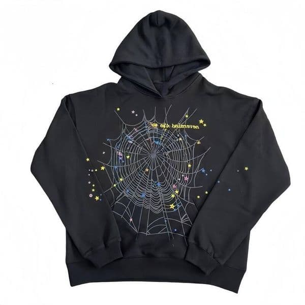 Spider Print Hooded Sweatshirt Loose Hip Hop Street Style Pullover, Warm Fleece Long Sleeve Tops for Teenagers Adults Best Seller Unisex Casual Outerwear Hoodies s
