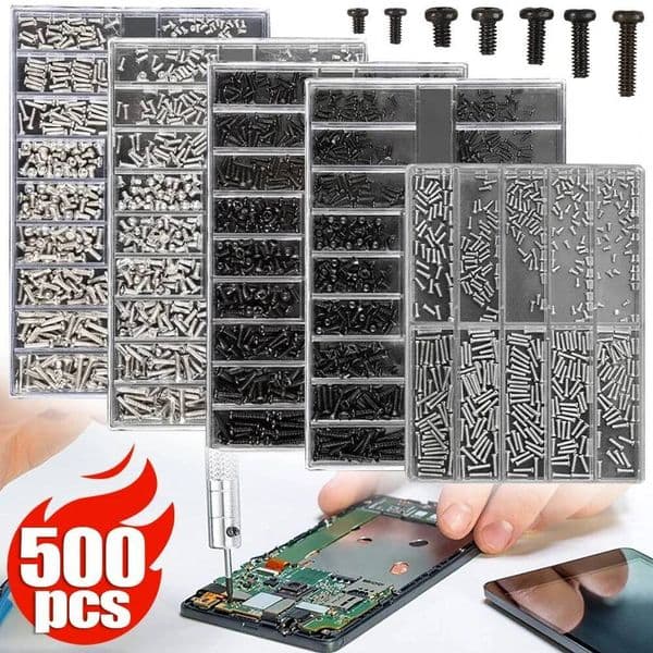 500PCS Laptop Notebook Set Replacement 18Sizes Computer Repair Components Screws Kit Flat Head Small Machine Screw