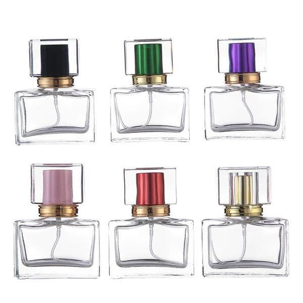 30ml/1Oz Cosmetics Perfume Spray Bottle Atomizer Dispenser Thick Glass Refillable Color Sprayer Pump Bottles Empty Container Portable Travel TR0057