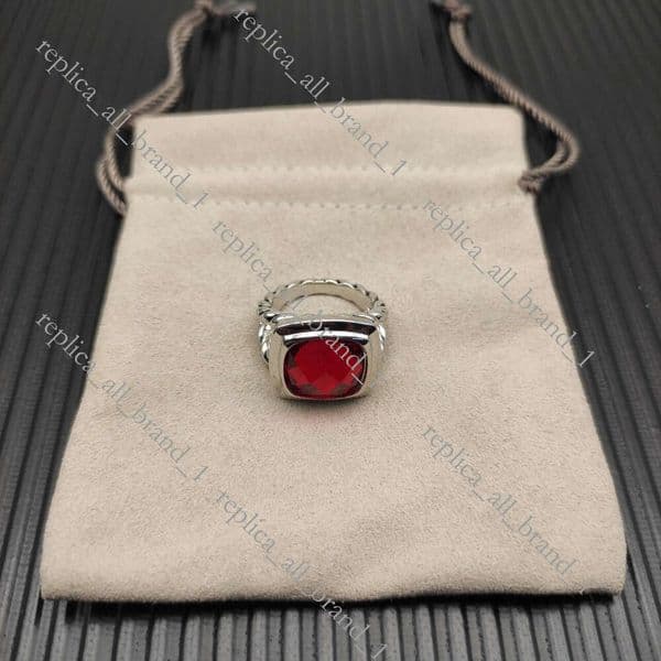 NEW 2026 Davids Designer High Quality Davidlys Jewelry Classic Punk Luxury Ringsfashion Retro Unisex Gold Four Sided Diamond Ring Mens And Women Ring Leather Bag D03