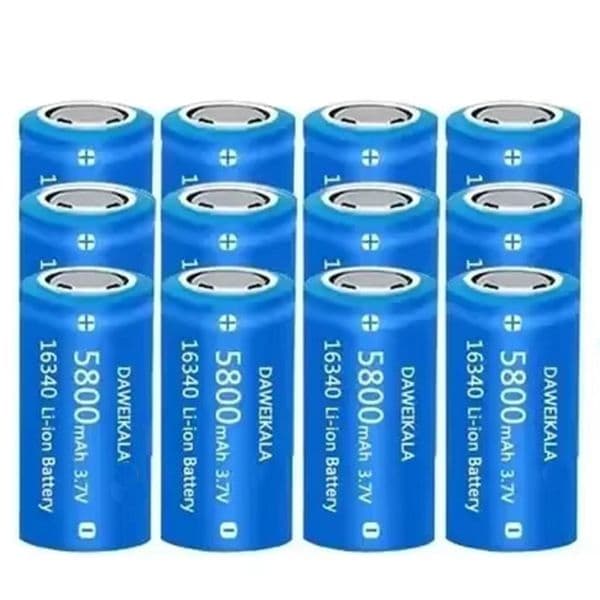 2026 New 3.7V 16340 CR123A Li-ion Battery Rechargeable Batteriy 5800mAh CR123 for Laser Pen LED Flashlight Cell Security Camara