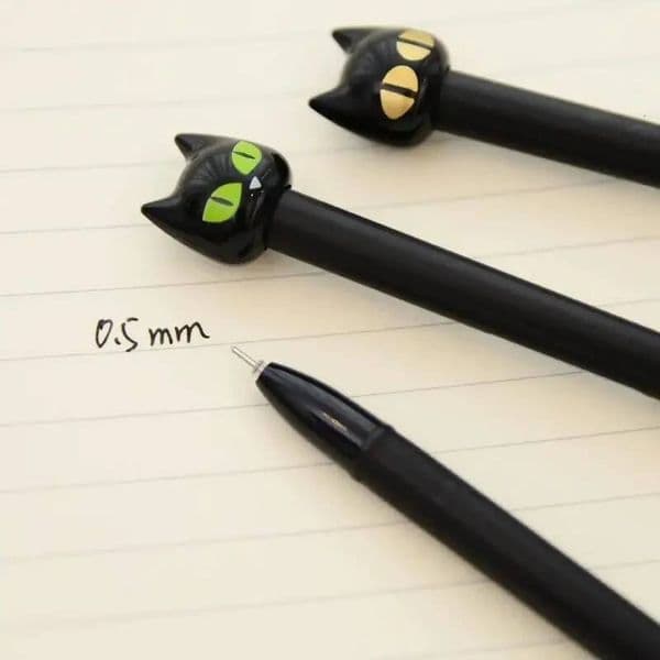 4Pcs Expression Signature Big-Eyed Cat Doll 0.5Mm Black Gel Pen Prize