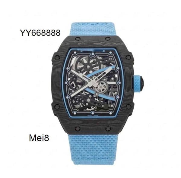 Mens Watch Luxury watch R M 6702 New Colors Automatic Mechanical Watch CRMA7 Tourbillon Hollow movement sapphire Mirror Customized Carbon Fiber case MeiP9IZ