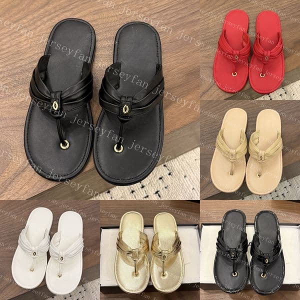 Pleated Leather Thong Sandals for Women Flat Summer Flip Flops with Metal Detail Comfortable Dressy Slides for Beach & Daily Wear 35668