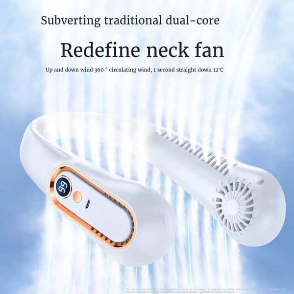 TINSOL New USB rechargeable portable small students office sports digital display ceiling hanging neck fan ddmynov