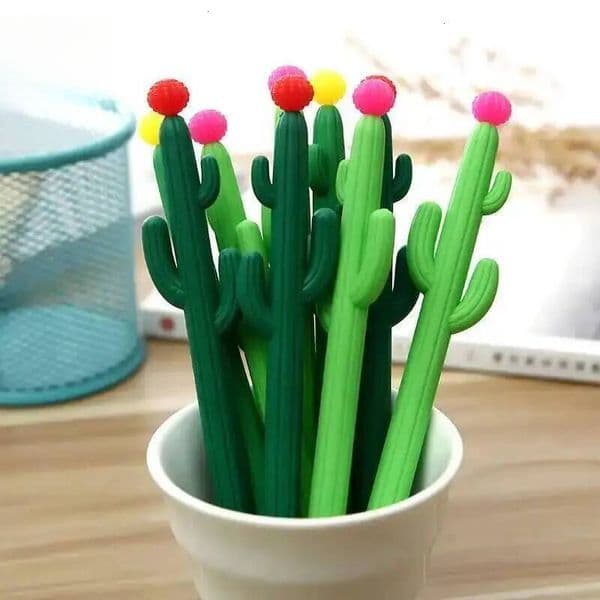 3 Piece Lytwtw's Korean Stationery Cute Kawaii Cactus Gel Pen Office School Supplies Handle Novel Creative Gift