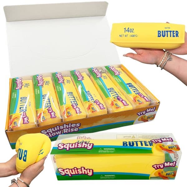 New Trend Giant Butter Stick Squishy Toy Super Soft Slow Rise TPR Flour Filled Squeeze Toy Stress Relief Fidget Toy For Party Gift Office Desktop Decoration