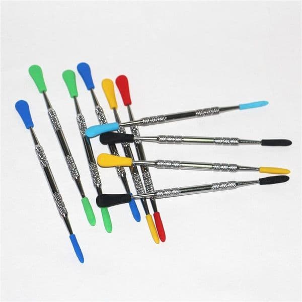 hot sale Wax dabbers Dabbing tool with silicone tips 120mm dabber wax tool Stainless Steel Pipe Cleaning Tool Tax Duty Free HJ