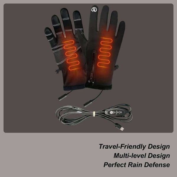 Electric Touchscreen Heated Gloves Hand Warmers Cold Weather Mittens With 3 Settings For Outdoor Hiking Sports S260526