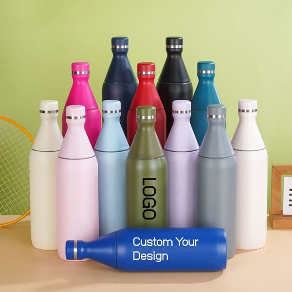 Customizable Wholesale 20oz Dual-Opening Stainless Steel Insulated Bottle Twist-Neck Tumbler for Corporate Gift and Gym Use