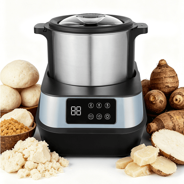 1000W Fast Cooking Swallow Maker Machine Stainless Steel Yam Pounder Meat Grinder for African Kitchen Fufu Banku Ugali