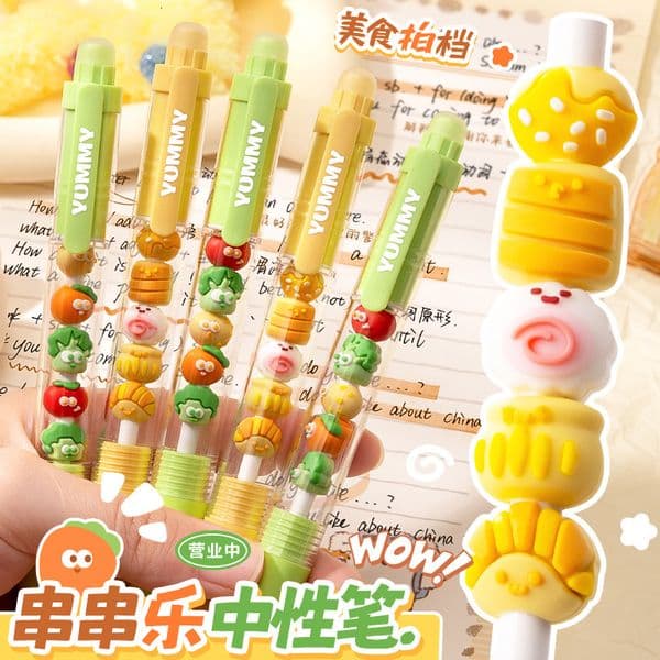 Kaba Bear DIY String Fun! Retractable Gel Black Quick-Drying Smooth High-Value Ballpoint Pen Special