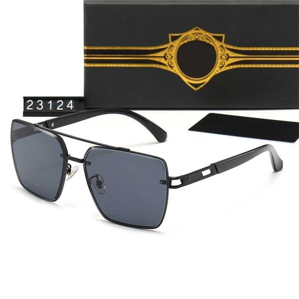 Luxury Brand Unisex Large-frame Glasses Fashionable And Unique Full-frame Metal Thin-leg Square Trendy Designer Sunglasses