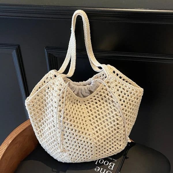 2026 Latest Summer Beach Straw Woven Tote Bag For Women 2-IN-1 Hollow-out Lightweight Large Capacity Shopper Shoulder Bag Female 260528