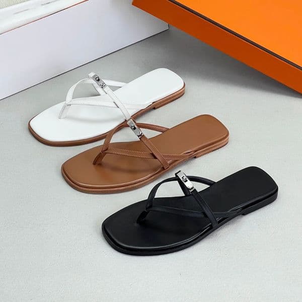 Fashionable flat sandals Kelly buckle sandals designer slippers men's and women's summer beach sandals casual luxury shoes with silver lock heart buckle cooler