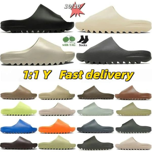 Men Slides Designer Slippers Women Foam Runner Vermillion Mineral Blue Onyx Pure Sandals Ochre Bone Resin Clog Desert Ararat runr slides Fashion Beach Shoes