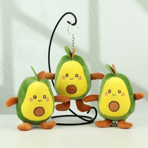 Wang zi yan Cute Avocado Plush Keychain Soft Fruit Stuffed Doll Bag Pendant Ornament Kids Toy Birthday Gift for Women Girls